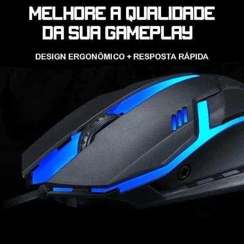 Alfa-usb mouse para gamer, 3200dpi, led rgb, para fio - Leão Shop