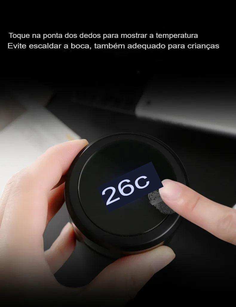 Garrafa Térmica 500ml Com Led Temperatura Inox Agua Café Display Digital - Leão Shop