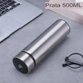 Garrafa Térmica 500ml Com Led Temperatura Inox Agua Café Display Digital - Leão Shop