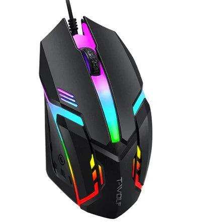 Alfa-usb mouse para gamer, 3200dpi, led rgb, para fio - Leão Shop