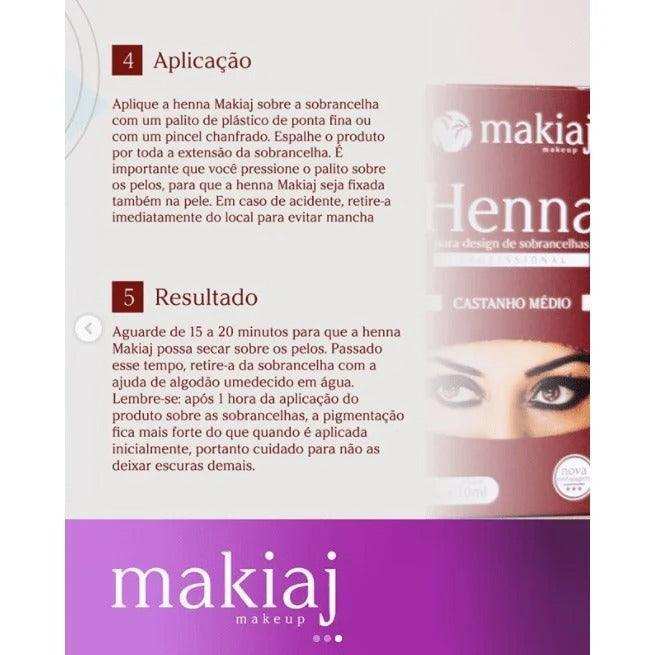 Henna para Design de Sobrancelha Profissional Makiaj - Leão Shop